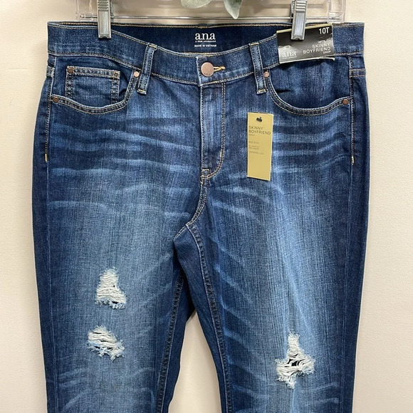 NWT a.n.a. Skinny Boyfriend Crop Mid Rise Denim Jeans 10T - Picture 2 of 16